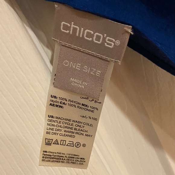 Chico's Vibrant Blue and pink Scarf - Picture 2 of 8